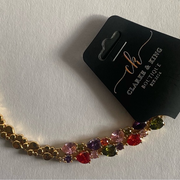 7.67” Multi Sparkling Cubic Zirconia Inlaid Bracelet - Picture 1 of 6